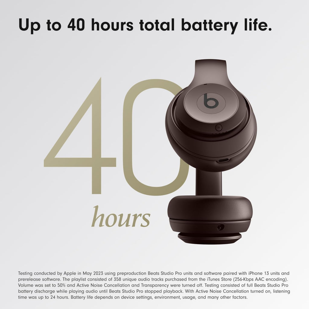 Beats Studio Pro Premium Wireless Over-Ear Headphones- Up to 40-Hour Battery Life, Active Noise Cancelling, Great for Travel & Commuting, USB-C Lossless Audio, Apple & Android Compatible - Sandstone