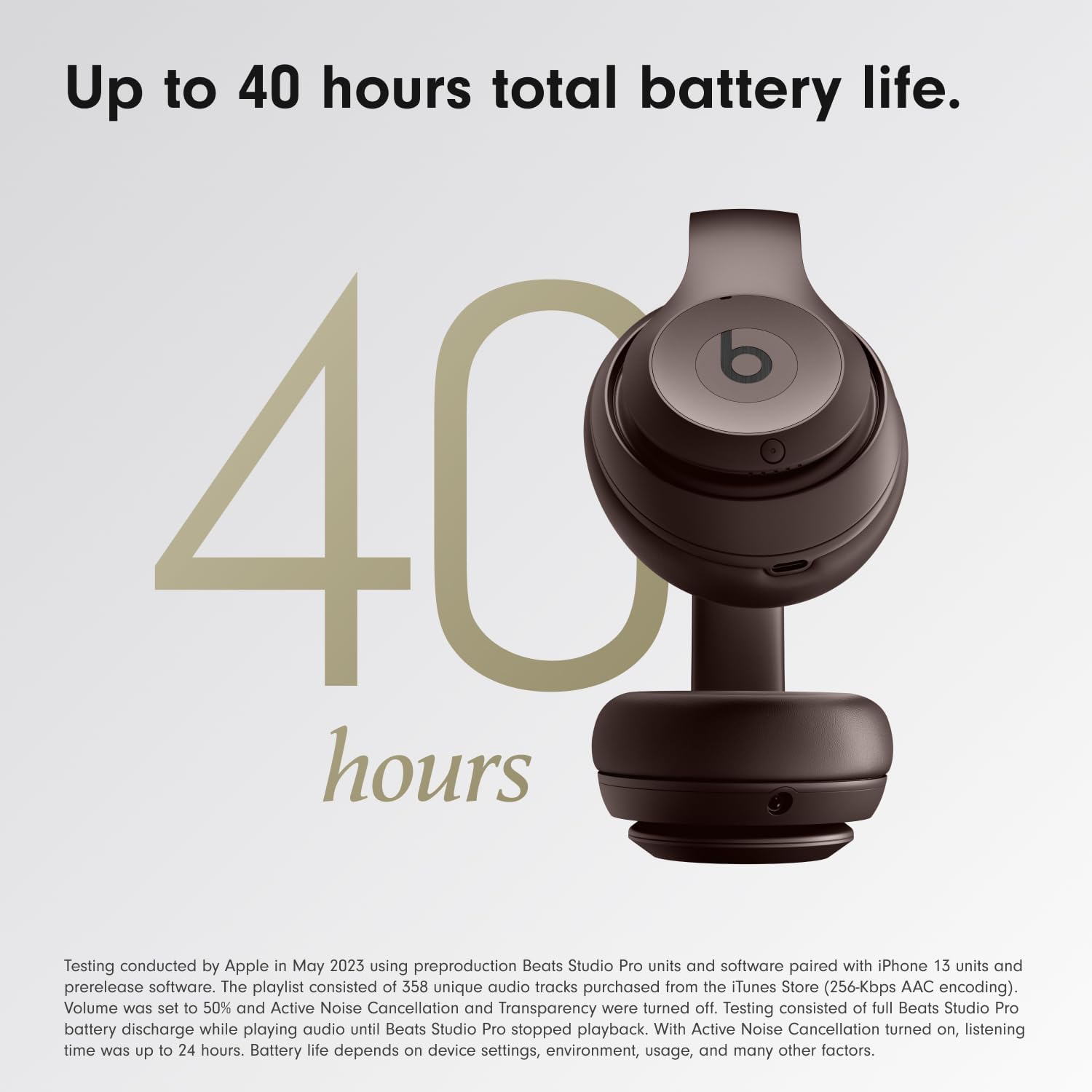 Beats Studio Pro Premium Wireless Over-Ear Headphones- Up to 40-Hour Battery Life, Active Noise Cancelling, Great for Travel & Commuting, USB-C Lossless Audio, Apple & Android Compatible - Sandstone