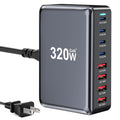 500W USB C Fast Charger Block, Multi-port USB Charging Station, GaN Ⅲ Double 100W PD PPS Port Fast Charging Station for Multiple Devices,Laptop Wall Charger Compatible with MacBook, iPhone 17,iPad etc