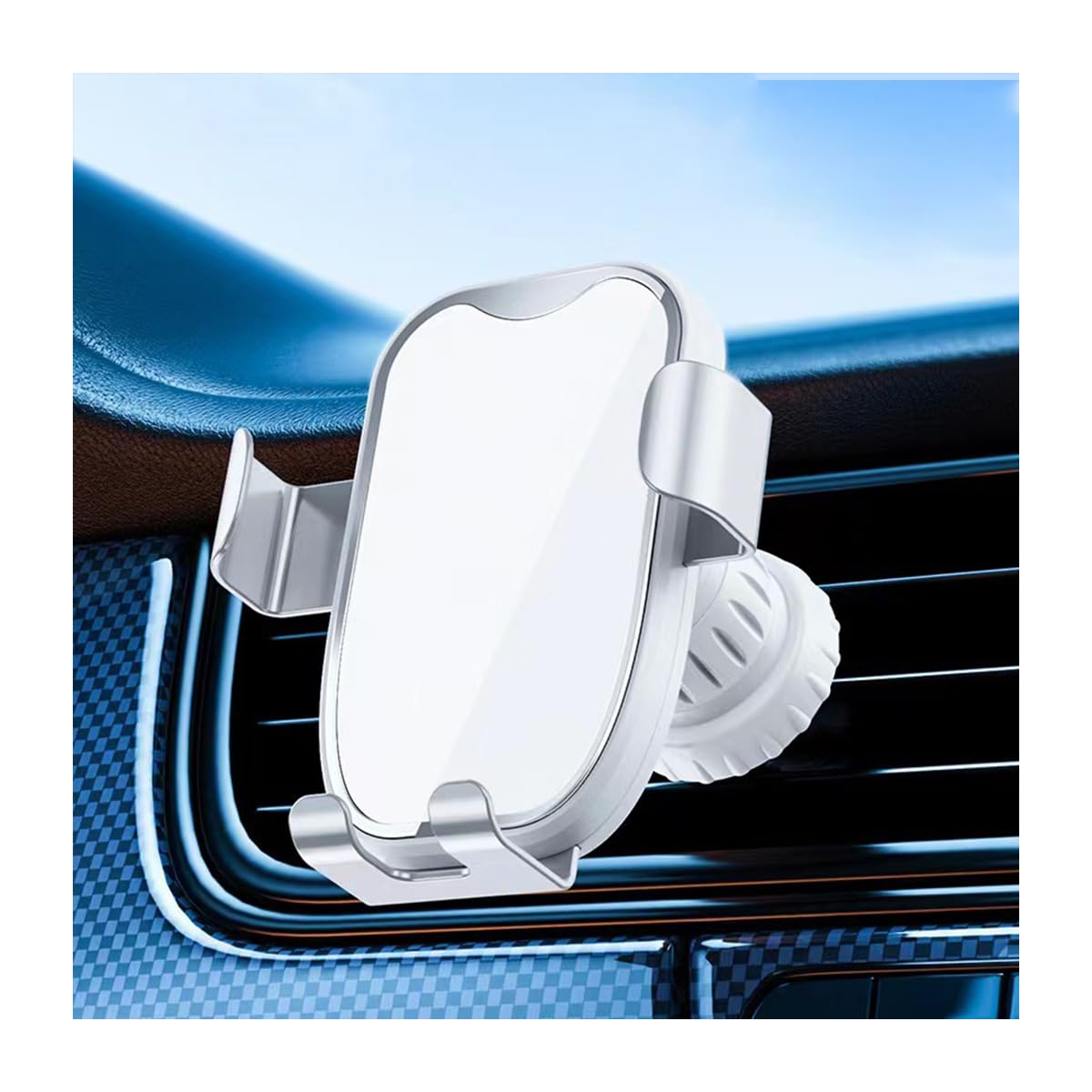 Car Air Vent Phone Holder, 360° Rotatable Stable Vehicle Cellphone Mount with Metal Hook Clip, Handsfree Automotive Air Vent Mobile Phone Mount, Universal for Most Smartphones (Textured)