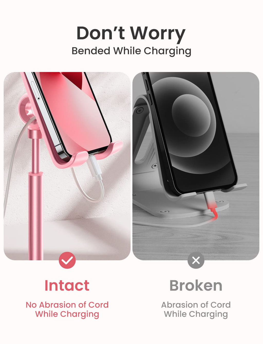 LISEN Cell Phone Stand Phone Holder for Desk Office Decor, Office Desk Accessories Women PC Gaming Essentials iPhone Stand Gadgets Men Gift for Father Fit OtterBox Case Switch iPad Air Tablet 4-10 in