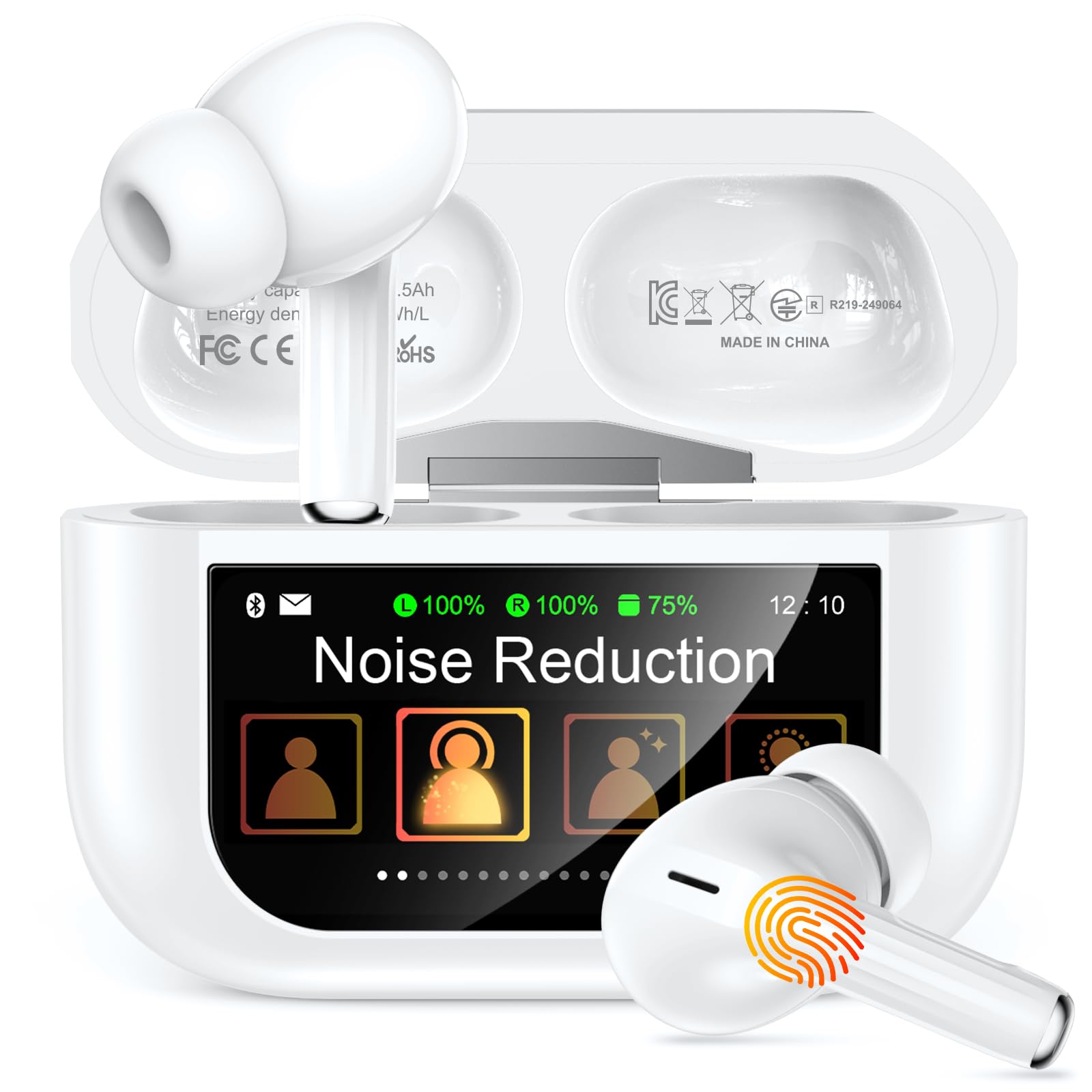 Bucephalus Wireless Earbuds with ENC Noise Cancelling, Bluetooth 5.4 Ear Buds, 48H Playtime & Bass Stereo Sound for Sports/Working, Compatible with iPhone/Android, Pad - Ivory White