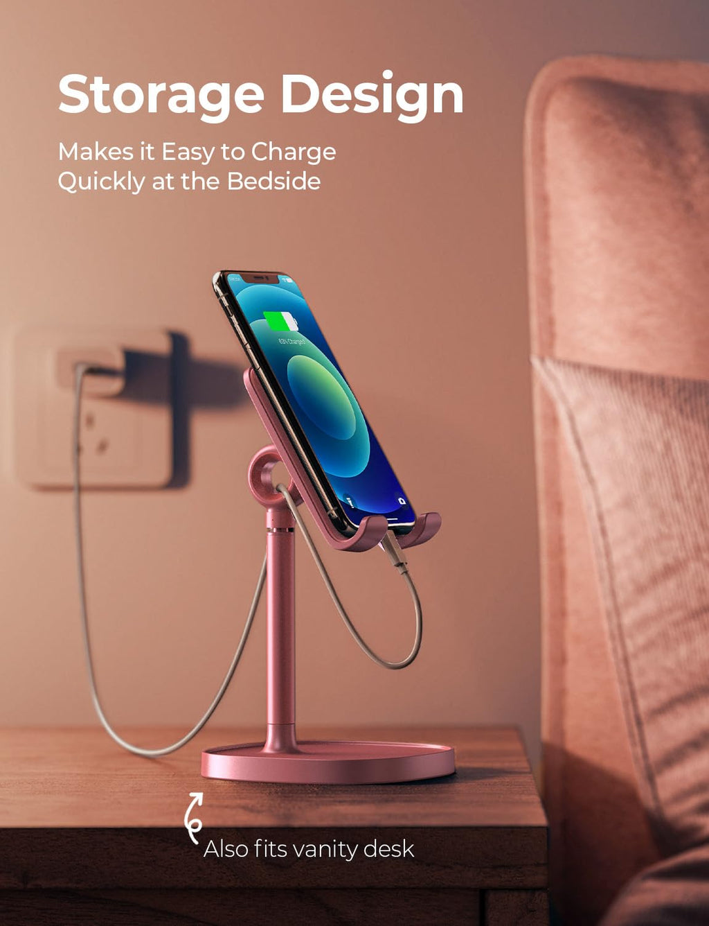LISEN Cell Phone Stand Phone Holder for Desk Office Decor, Office Desk Accessories Women PC Gaming Essentials iPhone Stand Gadgets Men Gift for Father Fit OtterBox Case Switch iPad Air Tablet 4-10 in