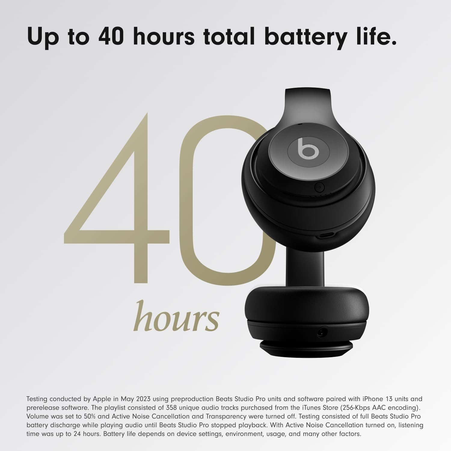 Beats Studio Pro Premium Wireless Over-Ear Headphones- Up to 40-Hour Battery Life, Active Noise Cancelling, Great for Travel & Commuting, USB-C Lossless Audio, Apple & Android Compatible - Sandstone