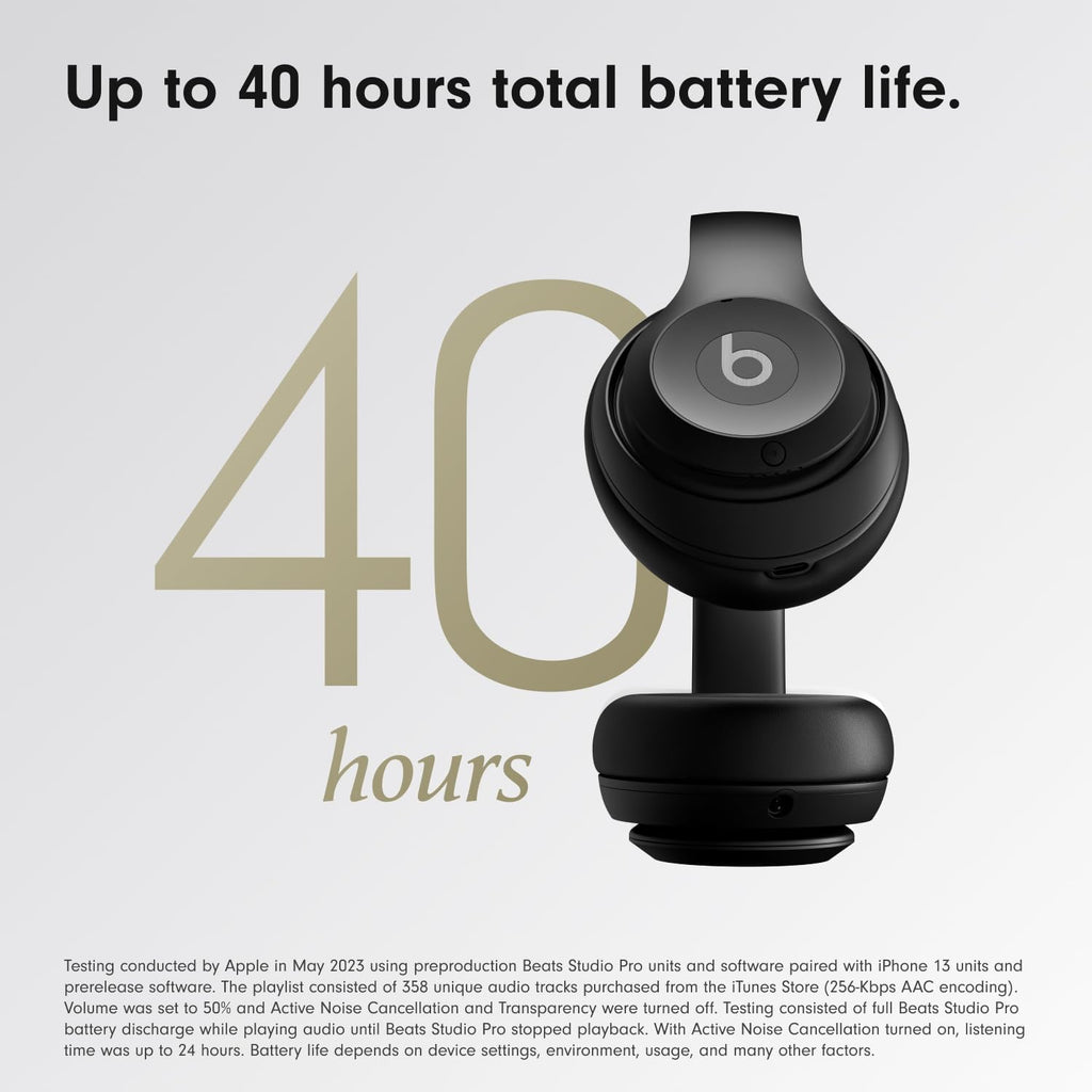 Beats Studio Pro Premium Wireless Over-Ear Headphones- Up to 40-Hour Battery Life, Active Noise Cancelling, Great for Travel & Commuting, USB-C Lossless Audio, Apple & Android Compatible - Sandstone