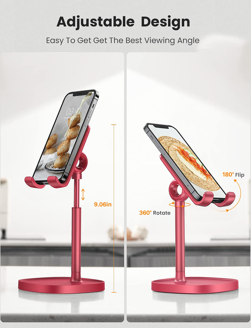 LISEN Cell Phone Stand Phone Holder for Desk Office Decor, Office Desk Accessories Women PC Gaming Essentials iPhone Stand Gadgets Men Gift for Father Fit OtterBox Case Switch iPad Air Tablet 4-10 in