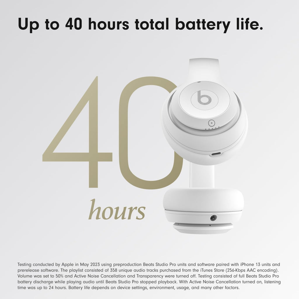 Beats Studio Pro Premium Wireless Over-Ear Headphones- Up to 40-Hour Battery Life, Active Noise Cancelling, Great for Travel & Commuting, USB-C Lossless Audio, Apple & Android Compatible - Sandstone