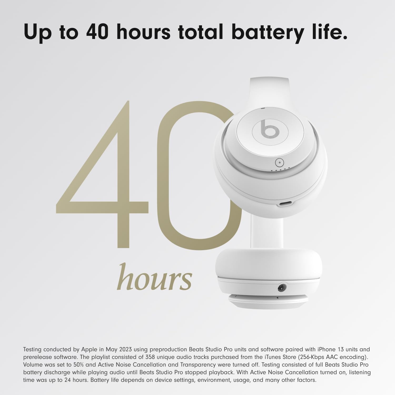 Beats Studio Pro Premium Wireless Over-Ear Headphones- Up to 40-Hour Battery Life, Active Noise Cancelling, Great for Travel & Commuting, USB-C Lossless Audio, Apple & Android Compatible - Sandstone