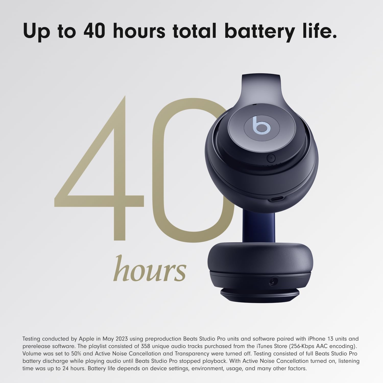 Beats Studio Pro Premium Wireless Over-Ear Headphones- Up to 40-Hour Battery Life, Active Noise Cancelling, Great for Travel & Commuting, USB-C Lossless Audio, Apple & Android Compatible - Sandstone