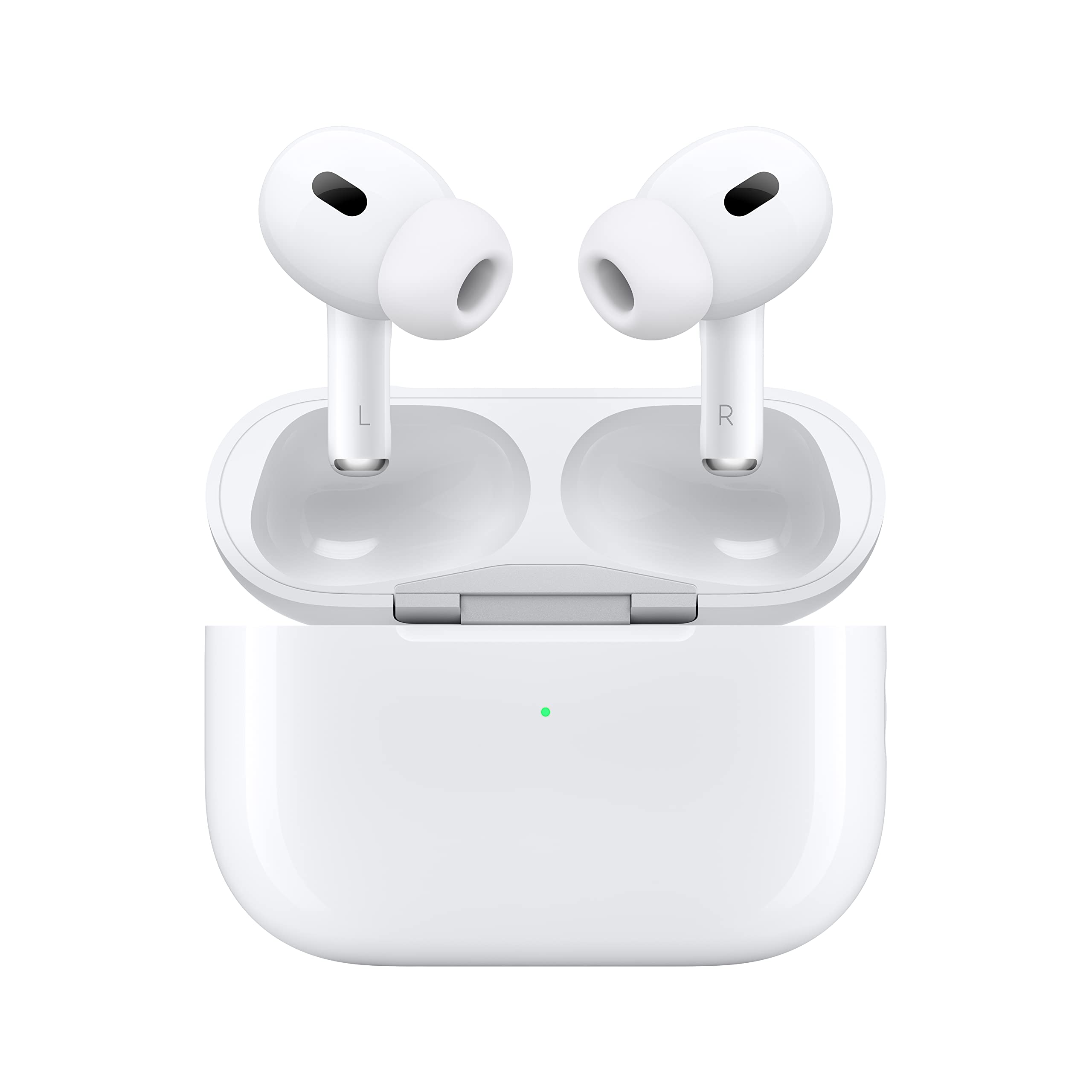 Apple AirPods Pro (2nd Generation) Wireless Ear Buds with USB-C Charging, Up to 2X More Active Noise Cancelling Bluetooth Headphones, Transparency Mode, Adaptive, Personalized Spatial Audio, White