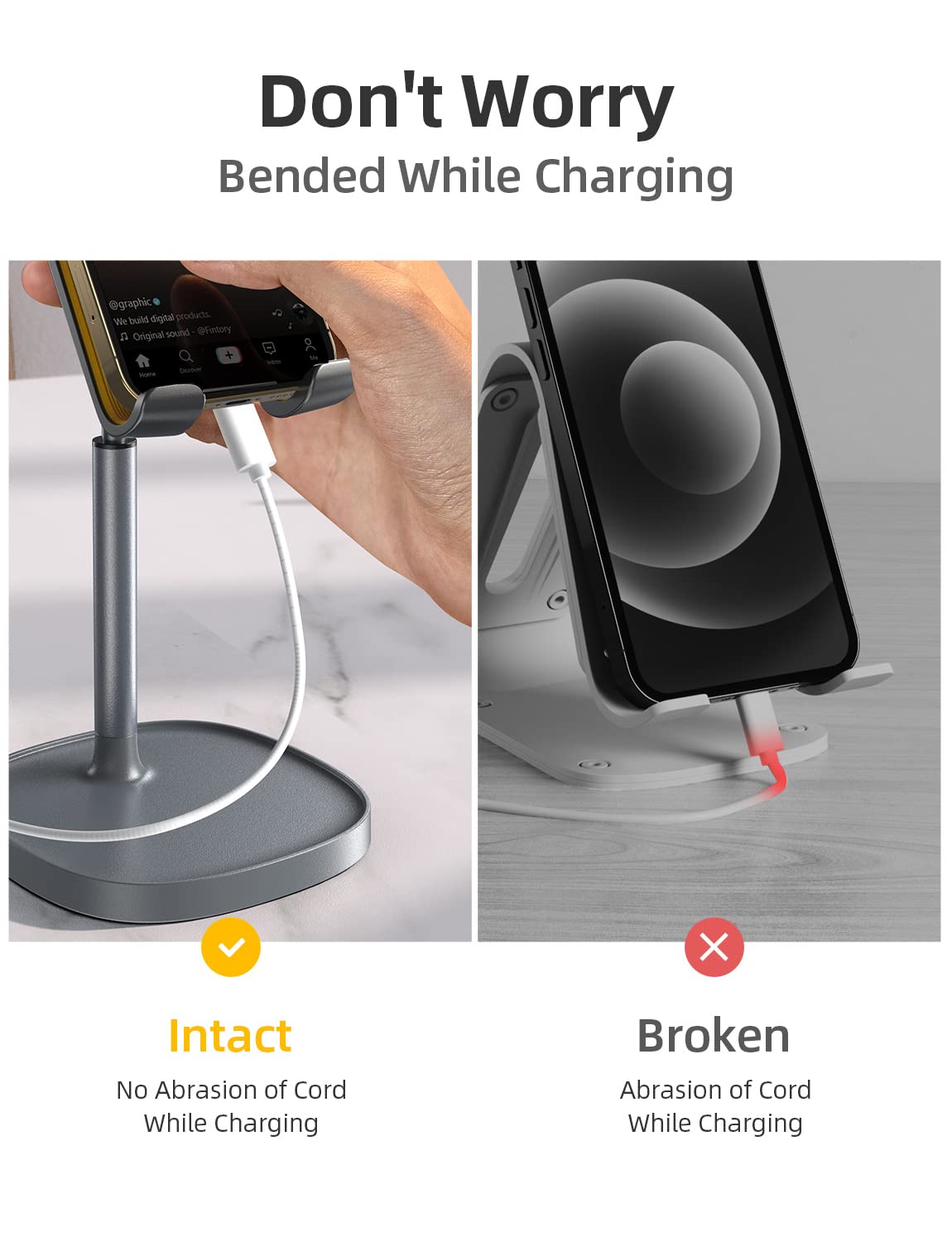LISEN Cell Phone Stand Phone Holder for Desk Office Decor, Office Desk Accessories Women PC Gaming Essentials iPhone Stand Gadgets Men Gift for Father Fit OtterBox Case Switch iPad Air Tablet 4-10 in