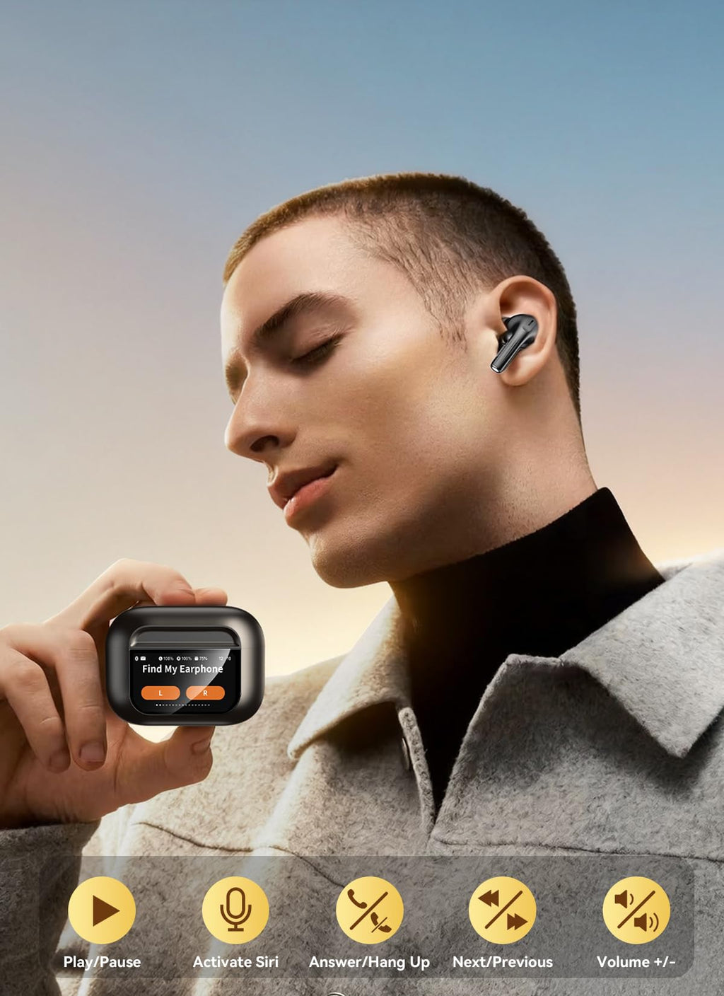 Bucephalus Wireless Earbuds with ENC Noise Cancelling, Bluetooth 5.4 Ear Buds, 48H Playtime & Bass Stereo Sound for Sports/Working, Compatible with iPhone/Android, Pad - Ivory White