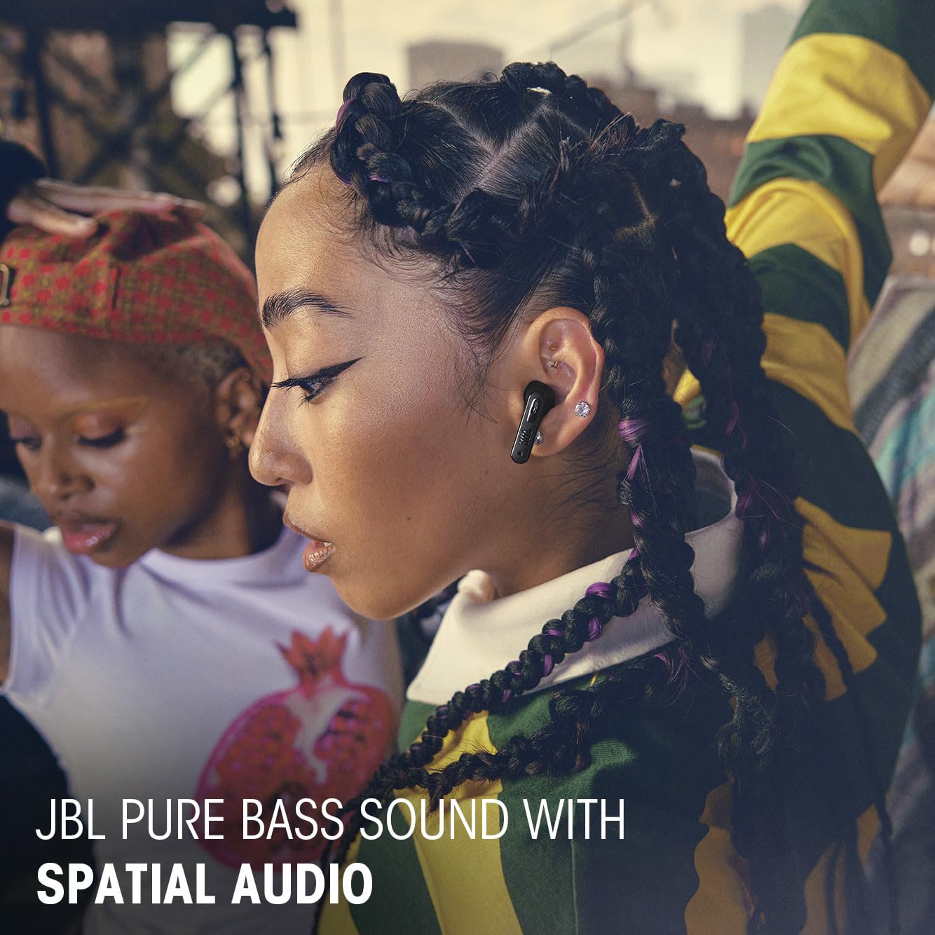 JBL Tune Flex 2 - True Wireless Noise Cancelling Earbuds with JBL Spatial Sound and Smart Ambient Technology, 6 mics for Perfect Calls, up to 48Hrs of Playback, IP54 Dust & Water Resistant (Black)