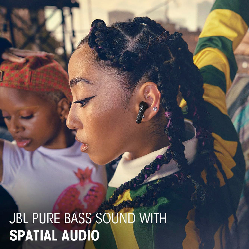 JBL Tune Flex 2 - True Wireless Noise Cancelling Earbuds with JBL Spatial Sound and Smart Ambient Technology, 6 mics for Perfect Calls, up to 48Hrs of Playback, IP54 Dust & Water Resistant (Black)