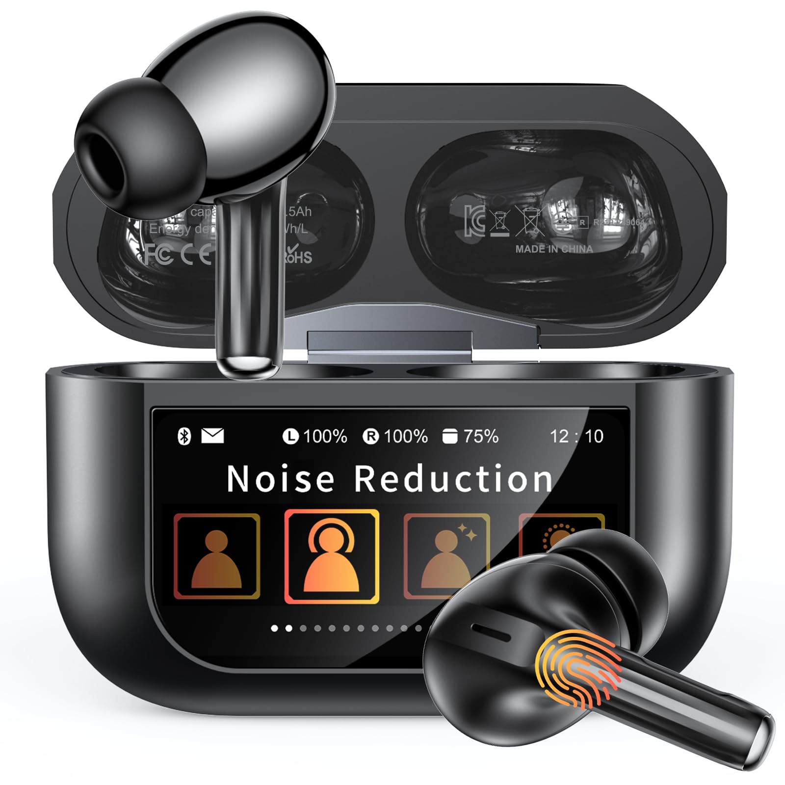 Bucephalus Wireless Earbuds with ENC Noise Cancelling, Bluetooth 5.4 Ear Buds, 48H Playtime & Bass Stereo Sound for Sports/Working, Compatible with iPhone/Android, Pad - Ivory White