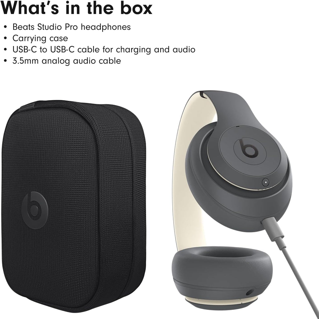 Beats Studio Pro Premium Wireless Over-Ear Headphones- Up to 40-Hour Battery Life, Active Noise Cancelling, Great for Travel & Commuting, USB-C Lossless Audio, Apple & Android Compatible - Sandstone