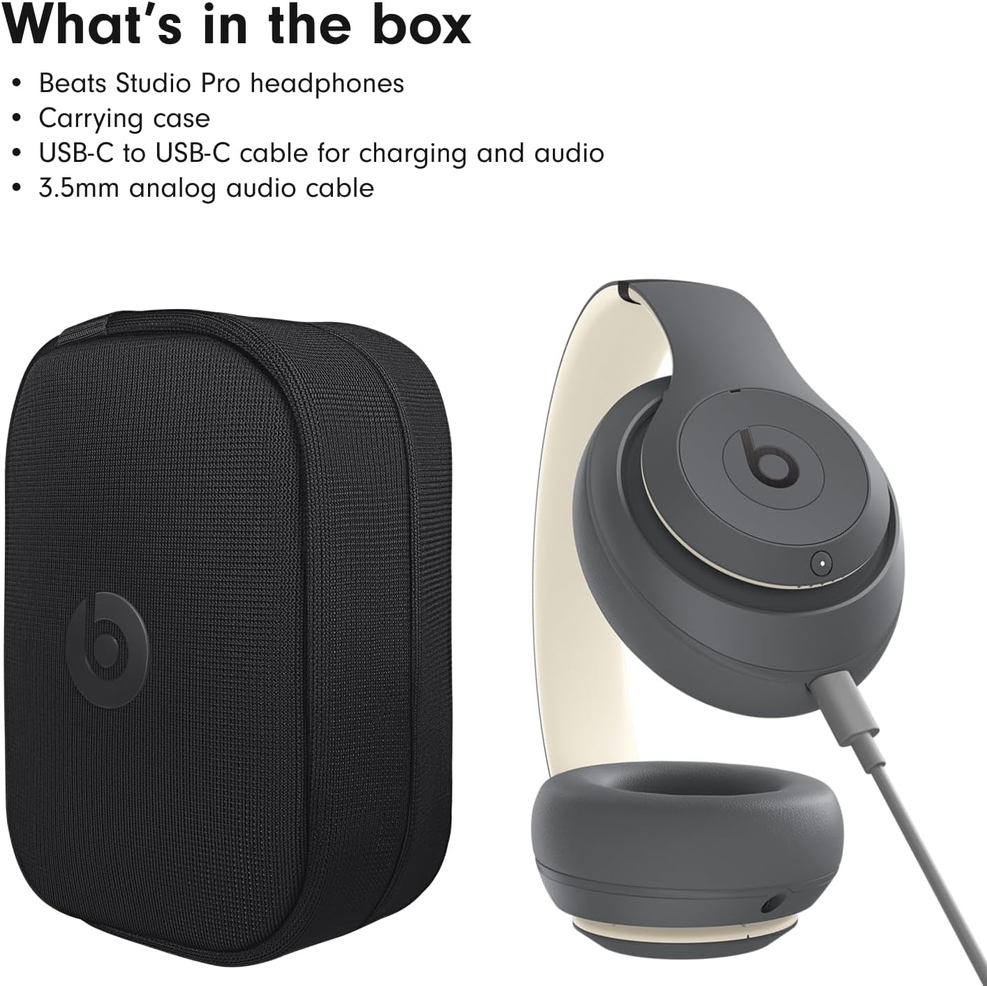 Beats Studio Pro Premium Wireless Over-Ear Headphones- Up to 40-Hour Battery Life, Active Noise Cancelling, Great for Travel & Commuting, USB-C Lossless Audio, Apple & Android Compatible - Sandstone