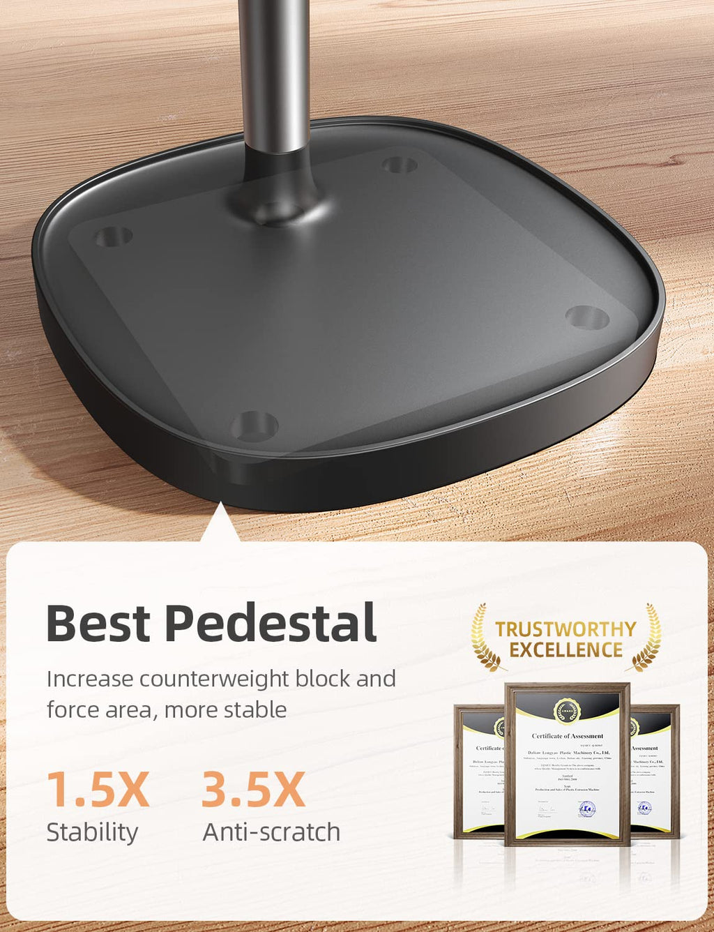 LISEN Cell Phone Stand Phone Holder for Desk Office Decor, Office Desk Accessories Women PC Gaming Essentials iPhone Stand Gadgets Men Gift for Father Fit OtterBox Case Switch iPad Air Tablet 4-10 in