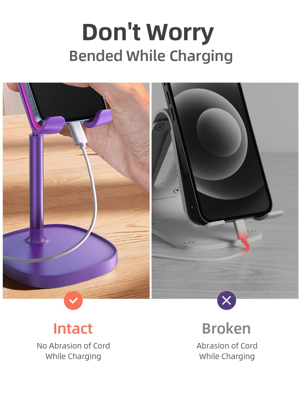 LISEN Cell Phone Stand Phone Holder for Desk Office Decor, Office Desk Accessories Women PC Gaming Essentials iPhone Stand Gadgets Men Gift for Father Fit OtterBox Case Switch iPad Air Tablet 4-10 in