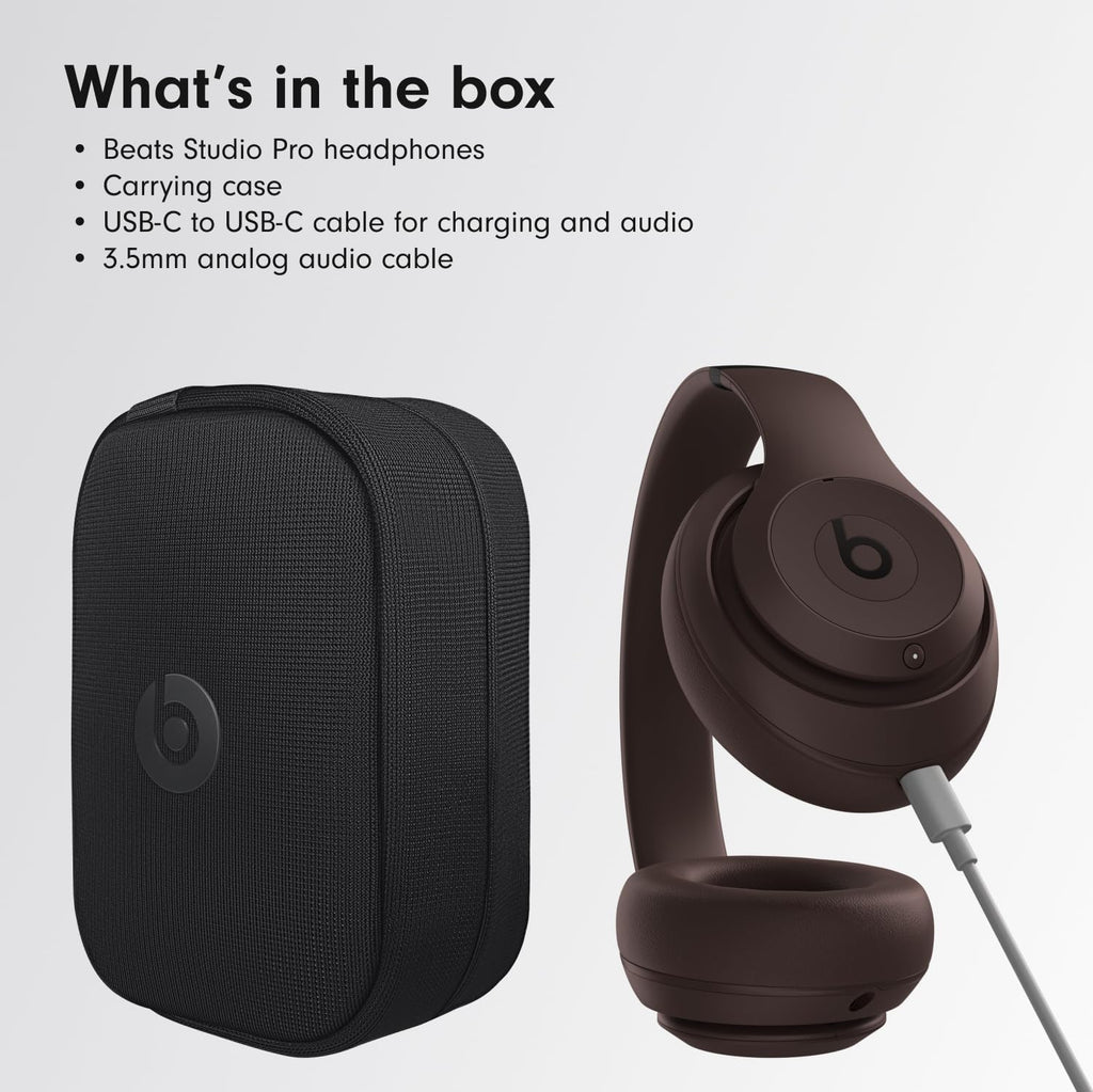 Beats Studio Pro Premium Wireless Over-Ear Headphones- Up to 40-Hour Battery Life, Active Noise Cancelling, Great for Travel & Commuting, USB-C Lossless Audio, Apple & Android Compatible - Sandstone