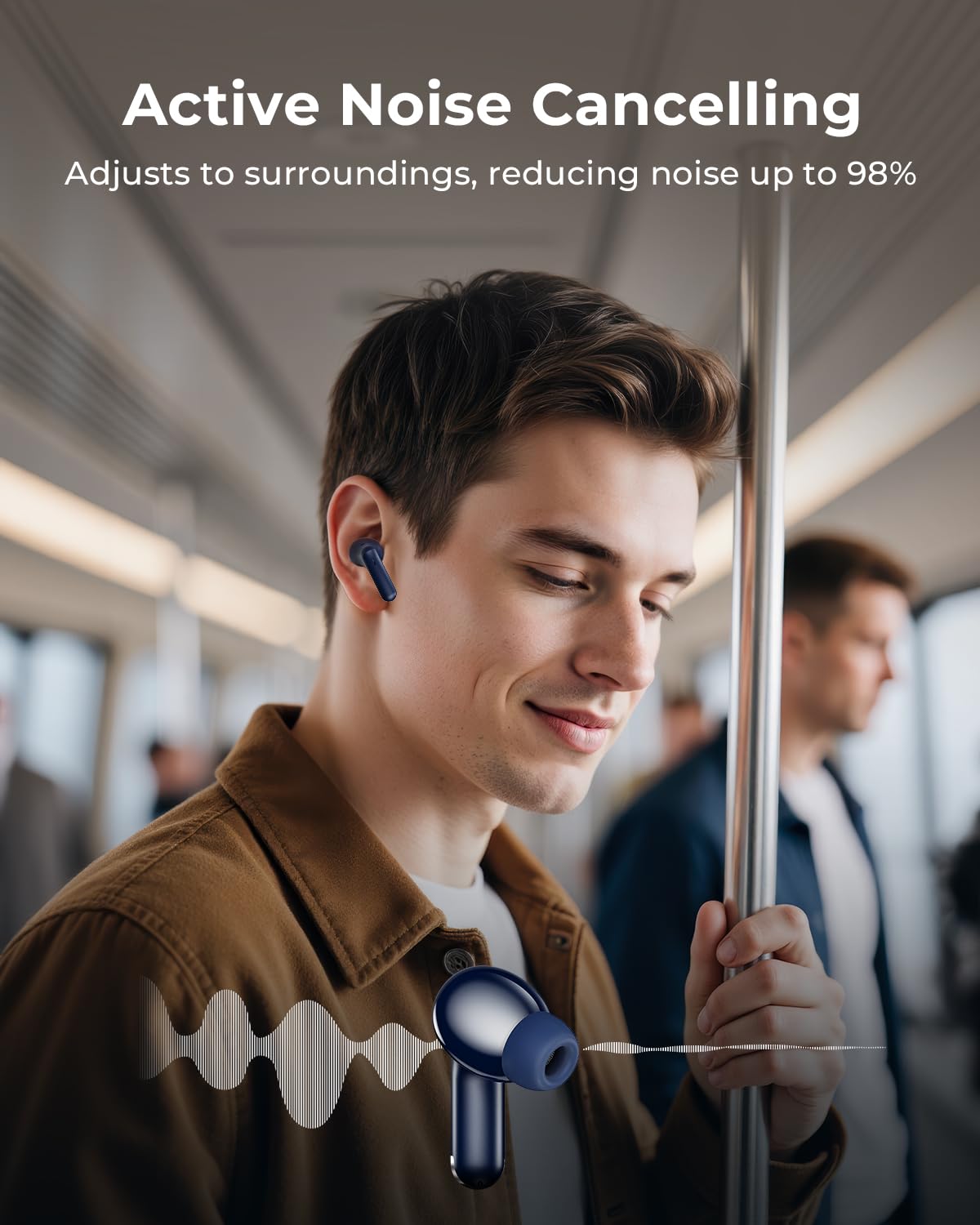 Bucephalus Wireless Earbuds with ENC Noise Cancelling, Bluetooth 5.4 Ear Buds, 48H Playtime & Bass Stereo Sound for Sports/Working, Compatible with iPhone/Android, Pad - Ivory White
