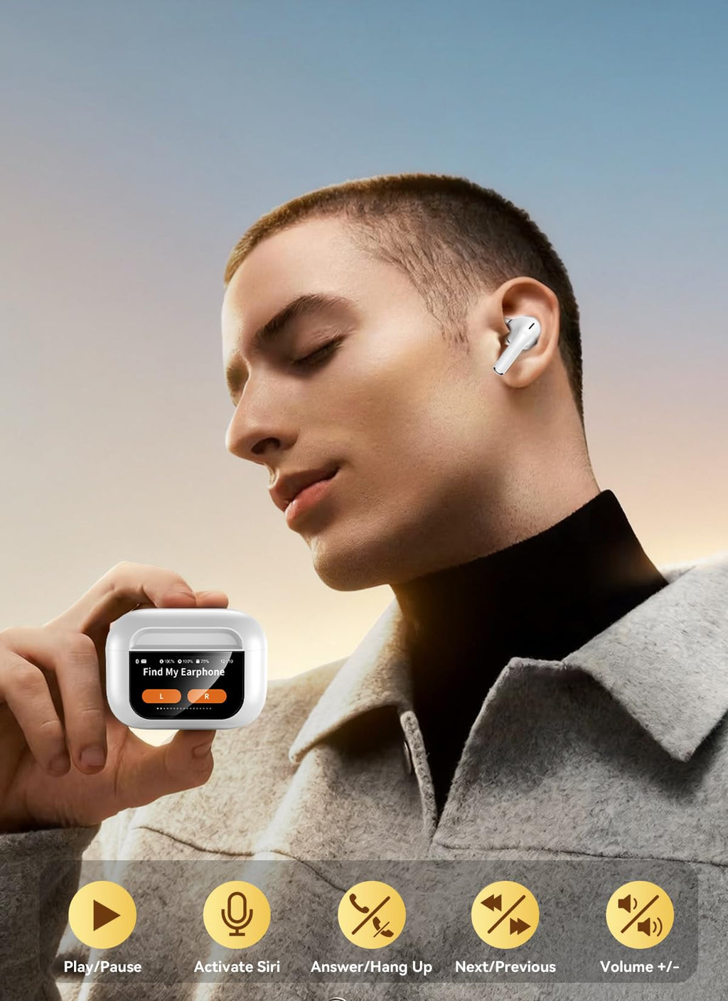 Bucephalus Wireless Earbuds with ENC Noise Cancelling, Bluetooth 5.4 Ear Buds, 48H Playtime & Bass Stereo Sound for Sports/Working, Compatible with iPhone/Android, Pad - Ivory White