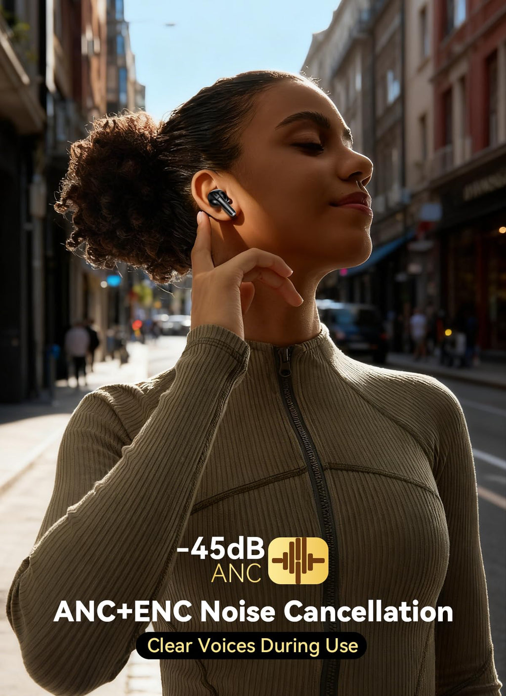 Bucephalus Wireless Earbuds with ENC Noise Cancelling, Bluetooth 5.4 Ear Buds, 48H Playtime & Bass Stereo Sound for Sports/Working, Compatible with iPhone/Android, Pad - Ivory White