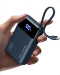 INIU 20000mAh Power Bank, Small 45W PD Fast Charging Portable Charger with Built-in USB C Cable, Flight-Safe Travel External Phone Battery Pack for iPhone 17 Pro Max Samsung S26 iPad etc, Black