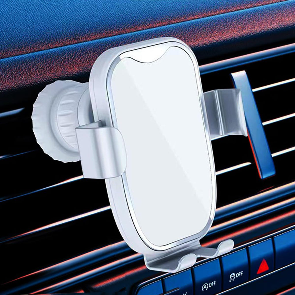 Car Air Vent Phone Holder, 360° Rotatable Stable Vehicle Cellphone Mount with Metal Hook Clip, Handsfree Automotive Air Vent Mobile Phone Mount, Universal for Most Smartphones (Textured)