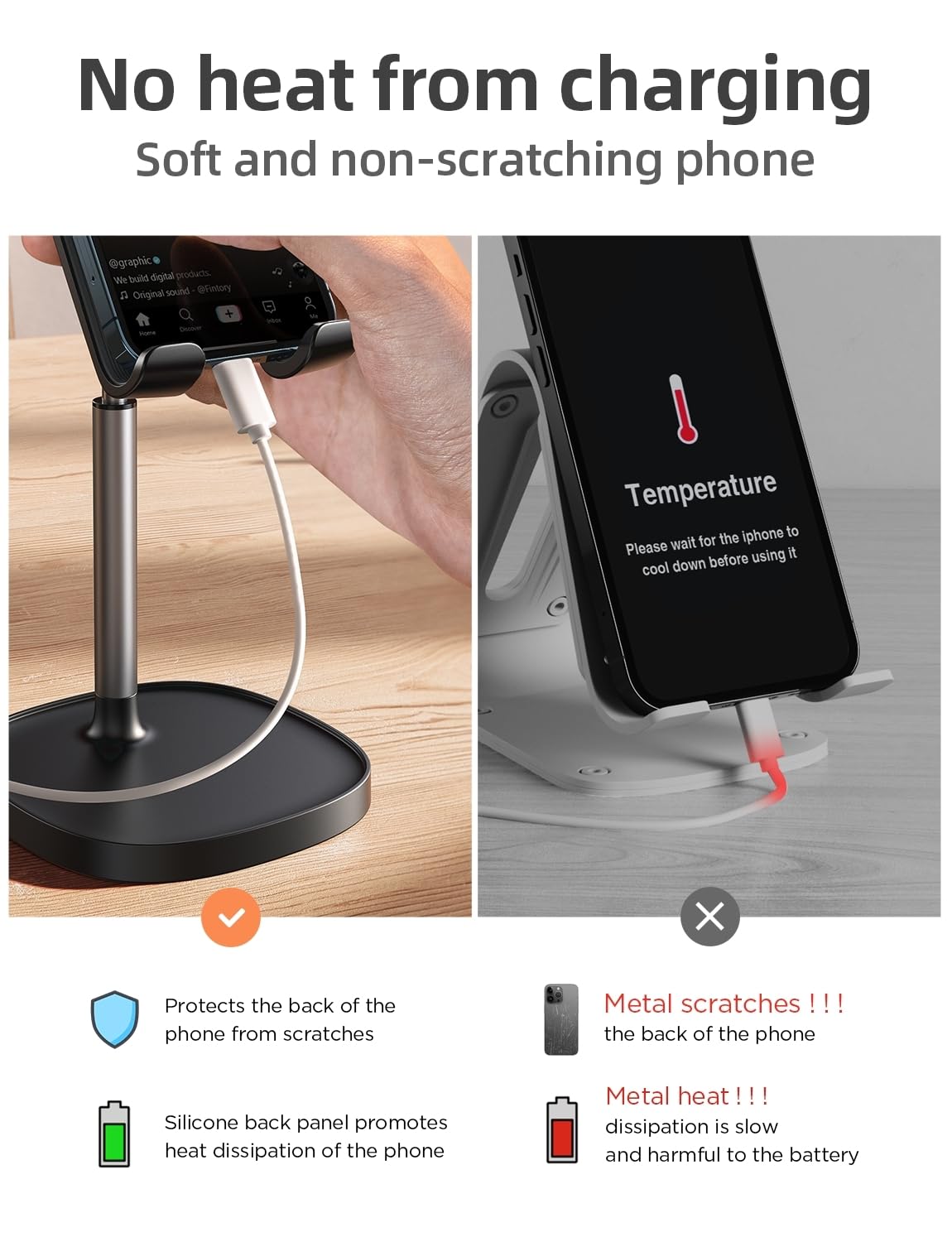 LISEN Cell Phone Stand Phone Holder for Desk Office Decor, Office Desk Accessories Women PC Gaming Essentials iPhone Stand Gadgets Men Gift for Father Fit OtterBox Case Switch iPad Air Tablet 4-10 in