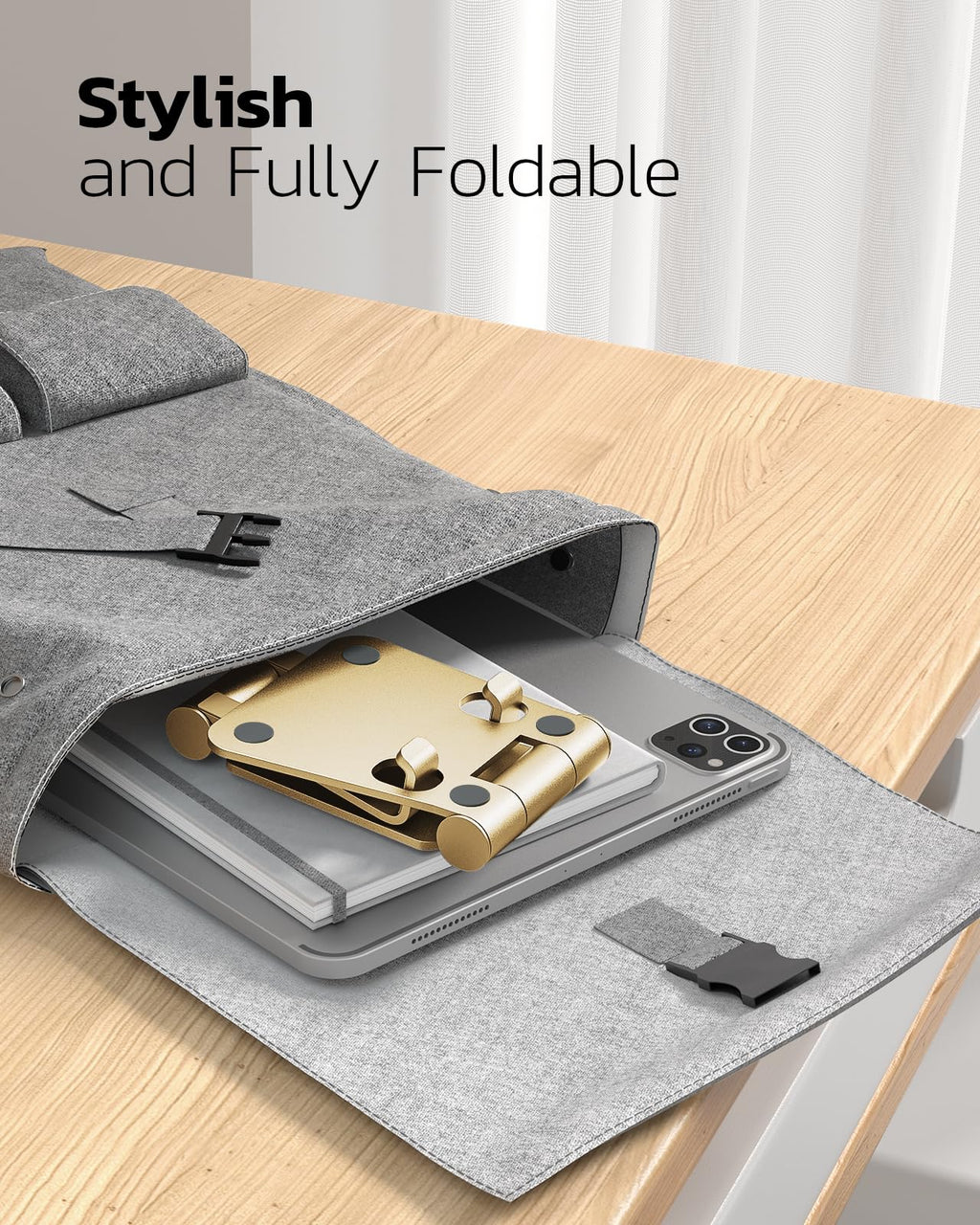 Nulaxy Dual Folding Cell Phone Stand, Fully Adjustable Foldable Desktop Phone Holder Cradle Dock Compatible with iPhone 17 16 15 14 13 12 11 Pro Max Xs Xr X 8, Nintendo Switch, All Phones
