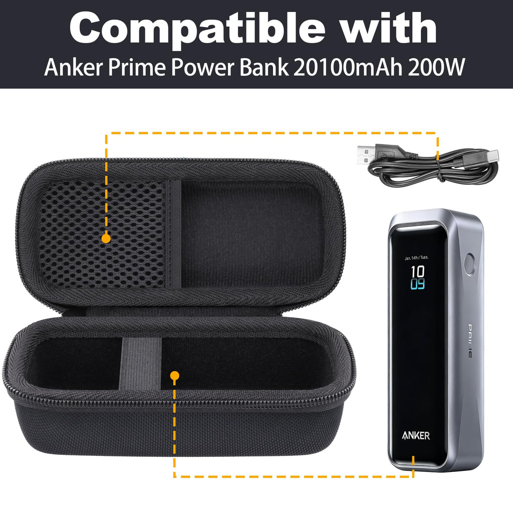 for Anker Prime Power Bank 26250mAh 300W Portable Charger Hard Travel Case,Portable Case Compatible with 26,250mAh 3-Port Portable Charger with 300W Max Output(Only Case)