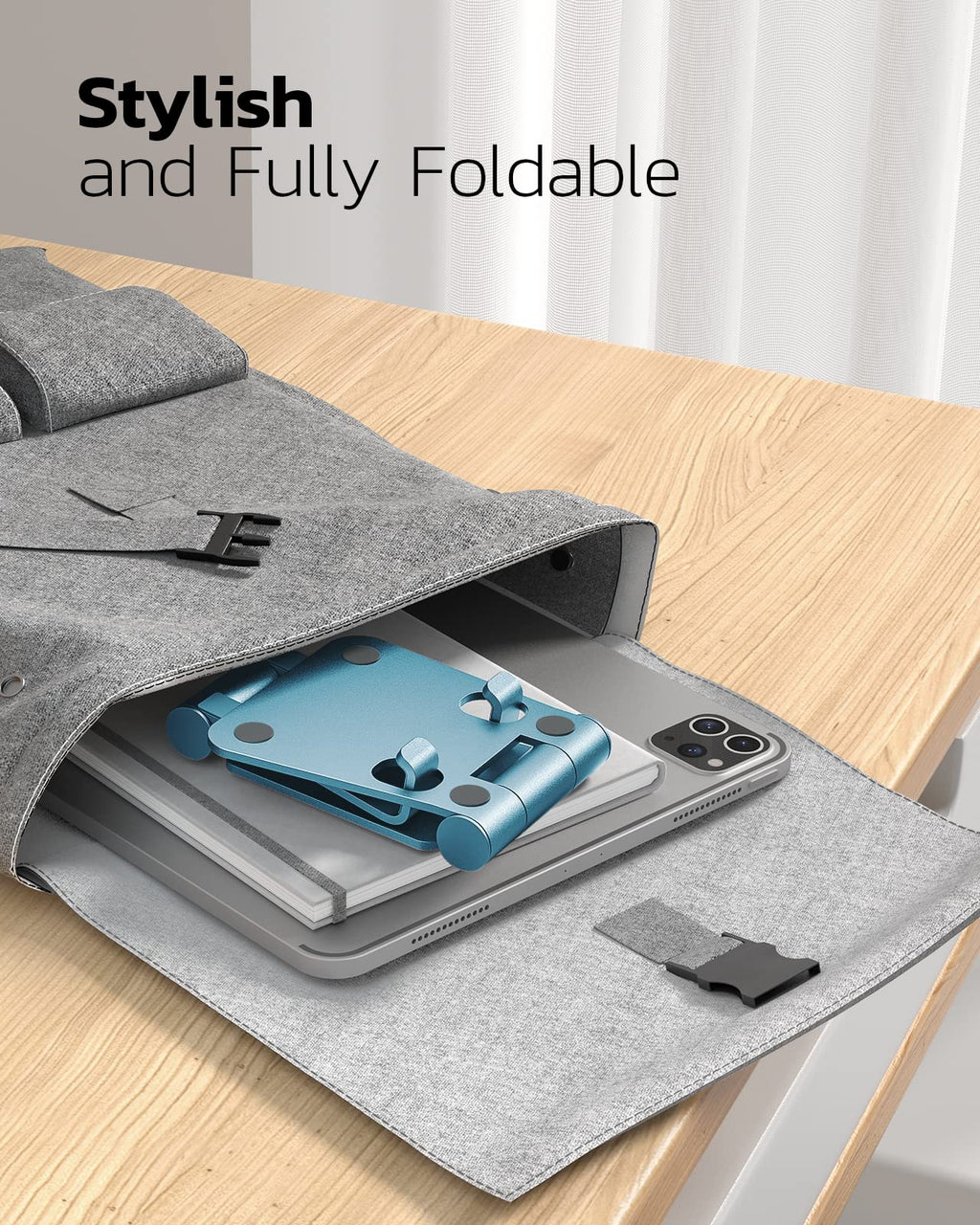 Nulaxy Dual Folding Cell Phone Stand, Fully Adjustable Foldable Desktop Phone Holder Cradle Dock Compatible with iPhone 17 16 15 14 13 12 11 Pro Max Xs Xr X 8, Nintendo Switch, All Phones
